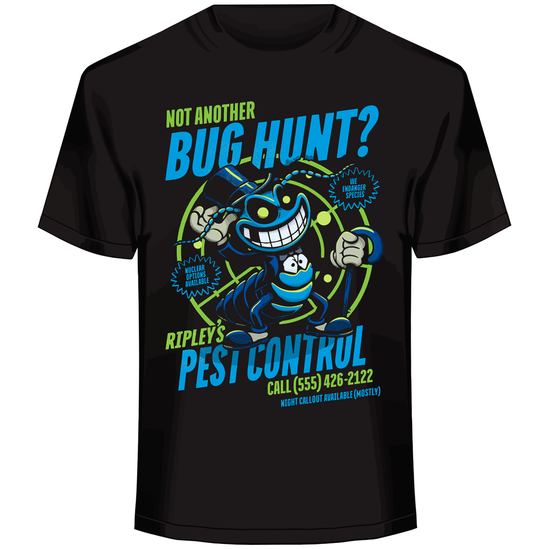 We Endanger Species parody sci‑fi t‑shirt with bold insect design